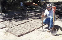 John Elrod makes a fully stabilized adobe for the Fall Vault & dome class. These are 10" X 2" X 7"